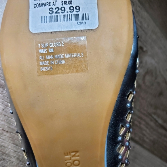 NWT Kenneth Cole Reaction Silver Metallic Sparkle Lattice Ballet Flats Women's - Picture 6 of 15